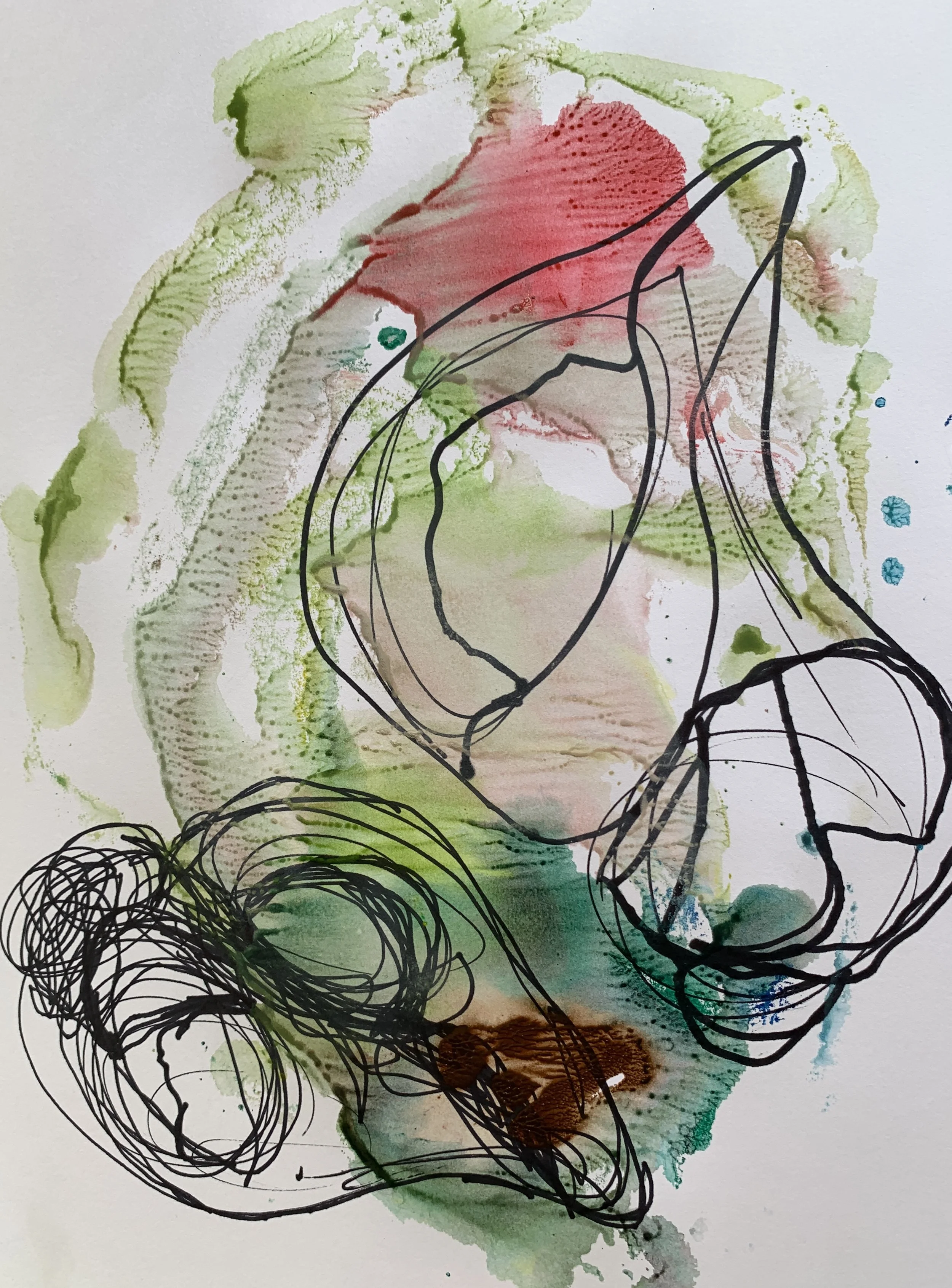 "Shells" | Mixed media on paper | 8"x10" | 2024