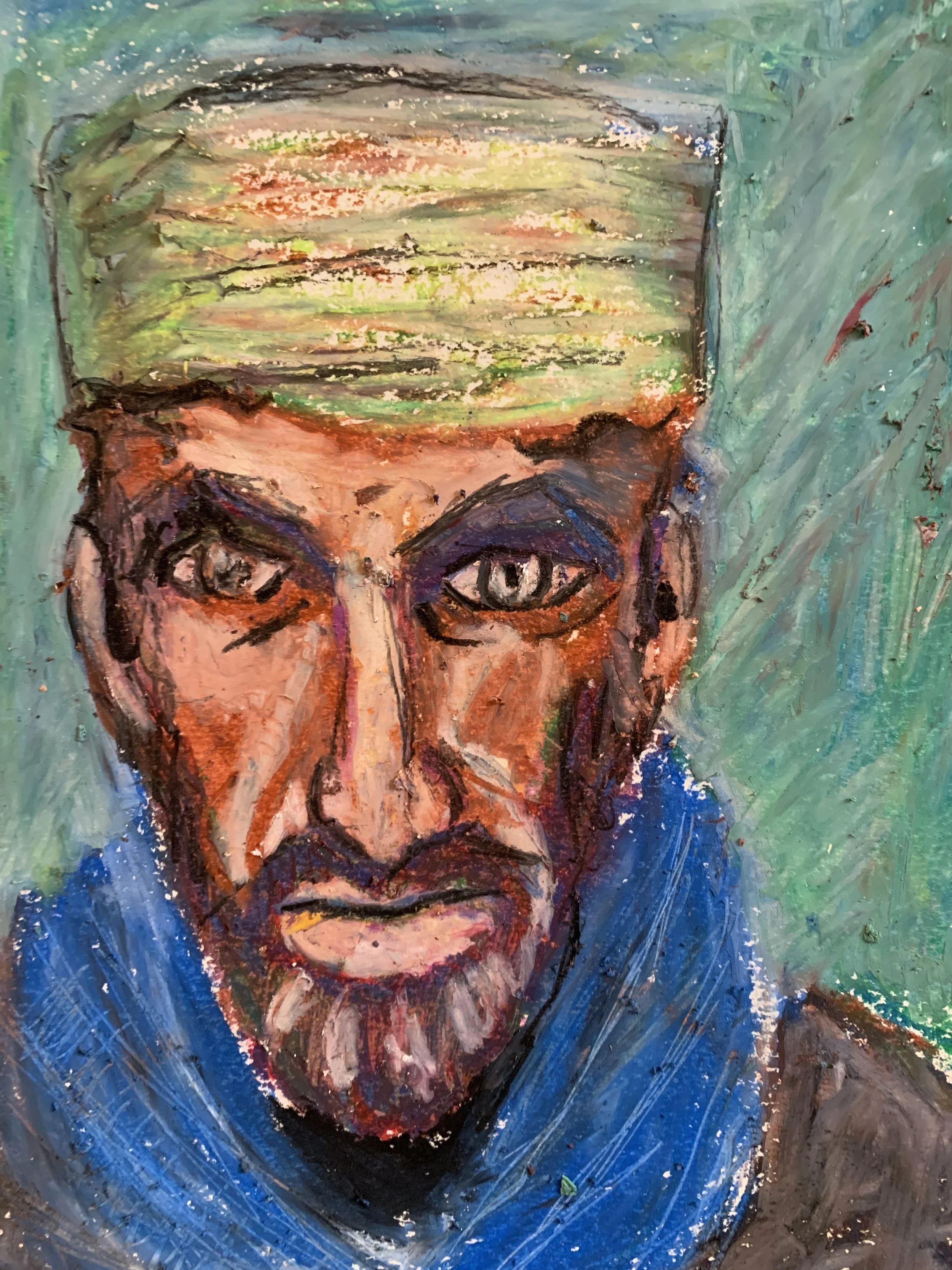 "Shepherd" | Oil Pastel on Paper | 8"x10" | 2025