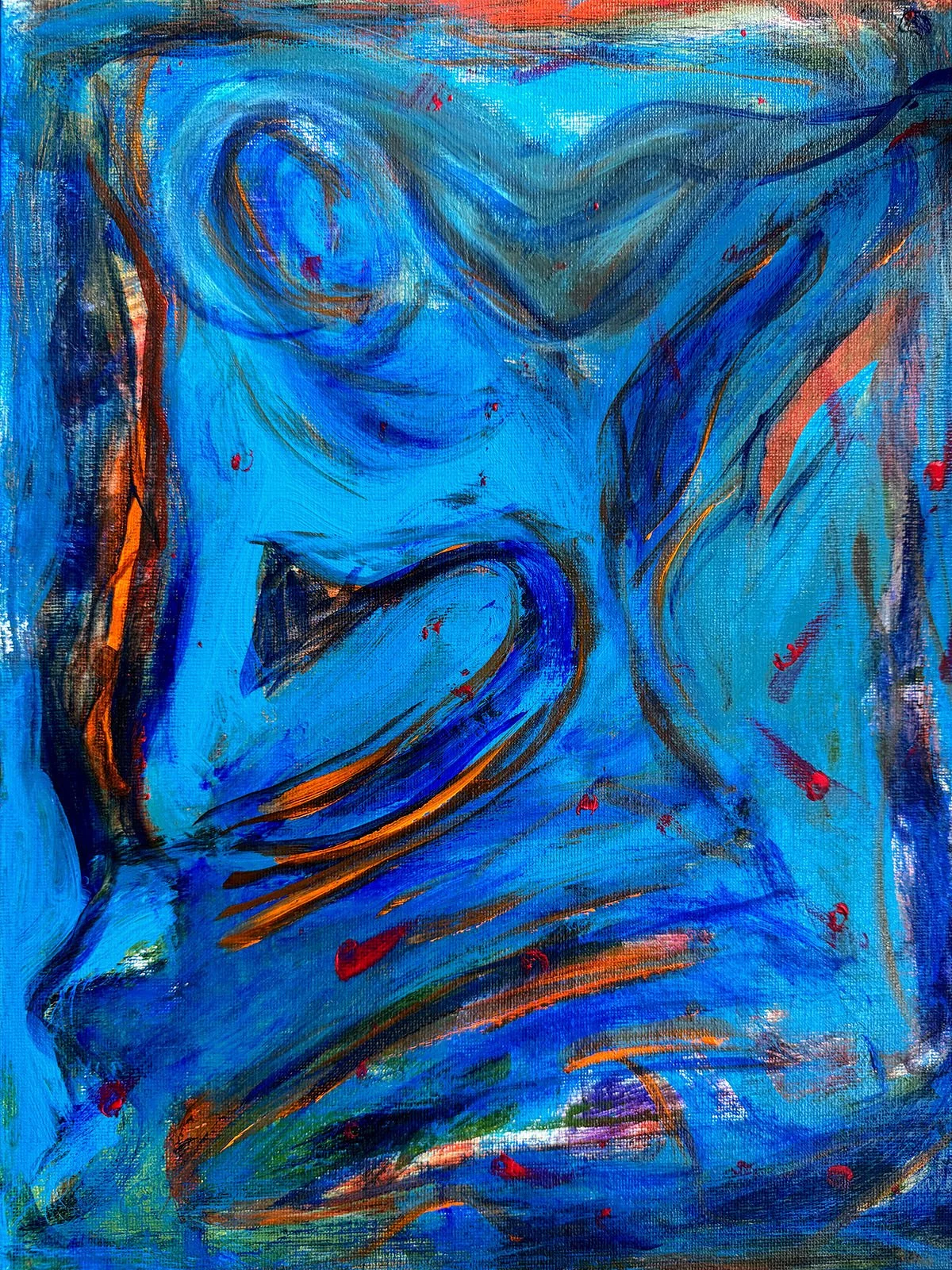 "Blue" | Acrylic on Canvas | 18x24" | 2025