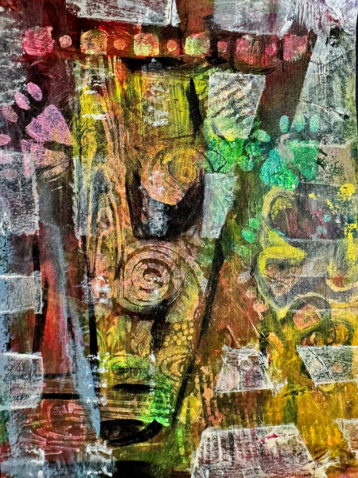 "Buried Treasure" | Mixed Media Collage on board | 9"x12" | 2025