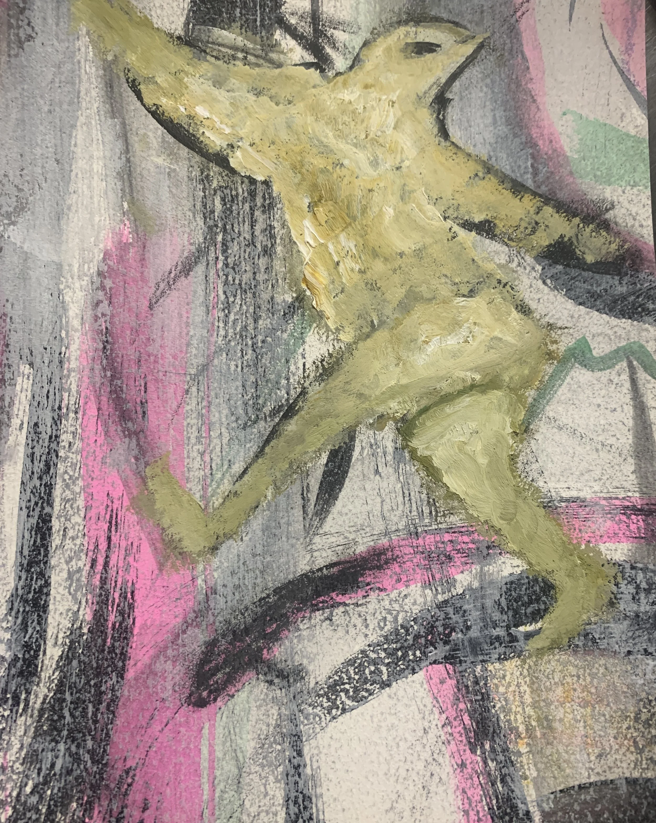 "Freedom" | Acrylic on paper | 5"x5" | 2025