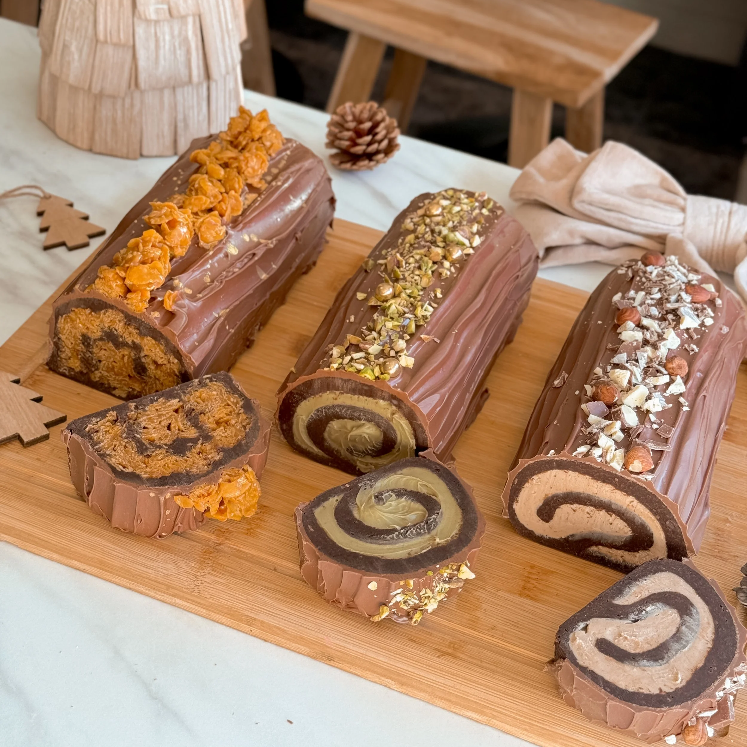 Brownie Yule Log