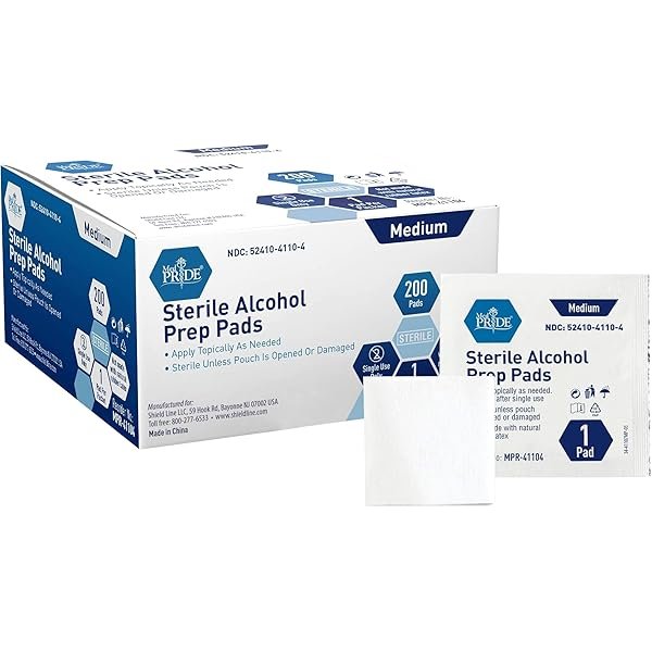 Almohadillas de preparación de alcohol estériles