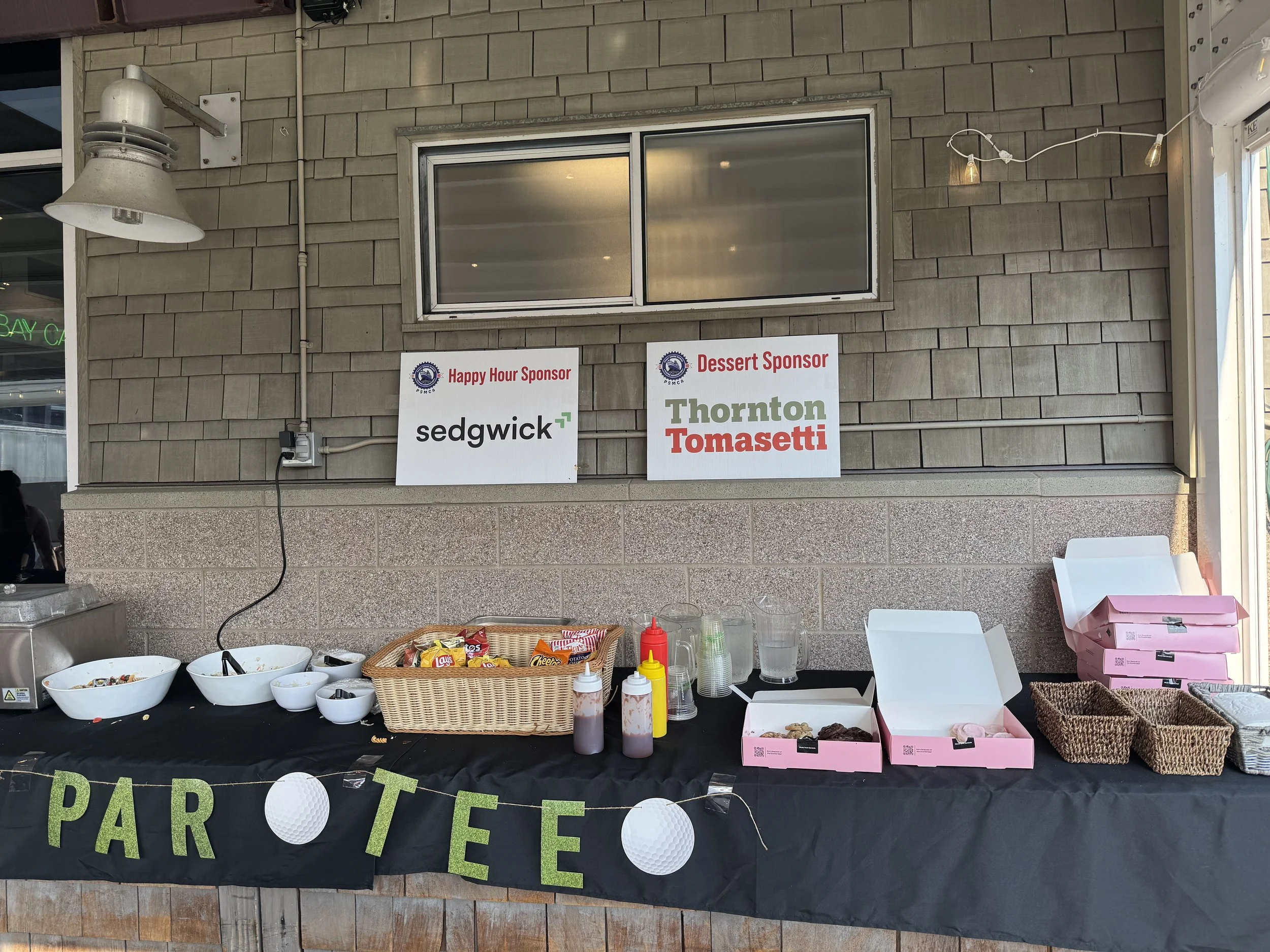 Some of our lovely 2026 sponsors, Sedgwick and Thornton Tomasetti.
