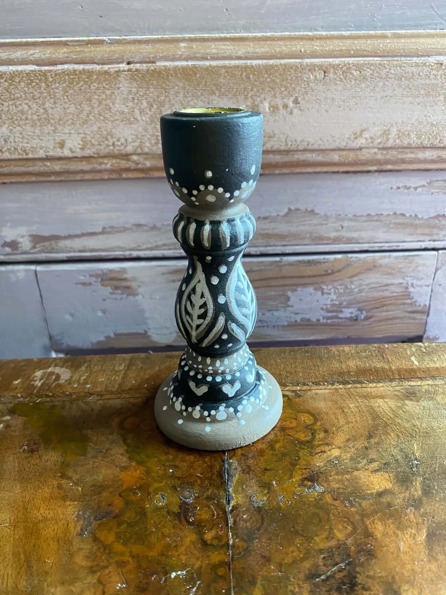 Black, Coco and White Candlestick