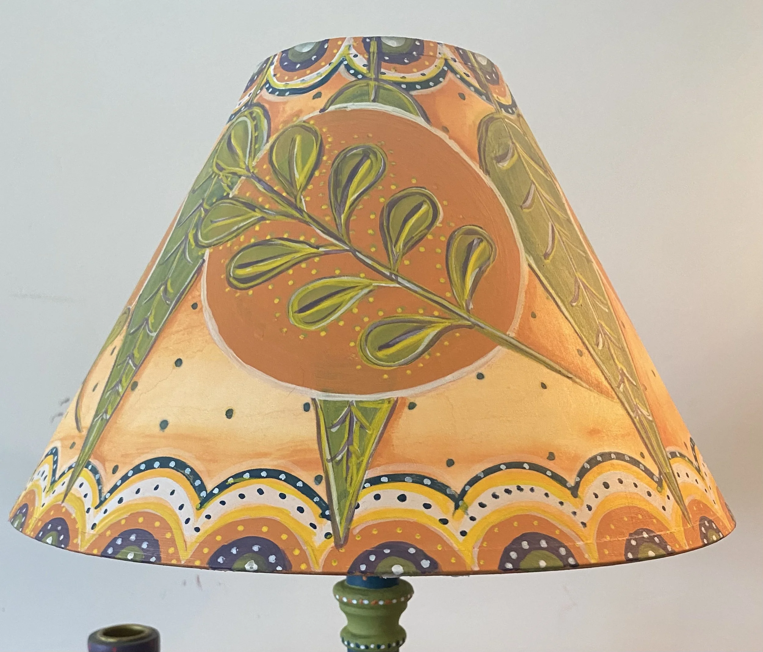 Charleston Leaves and Circles LAMPSHADE (shade only)