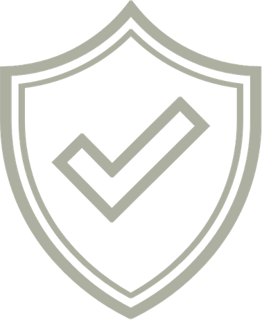 A shield with a checkmark inside, symbolizing protection or security.