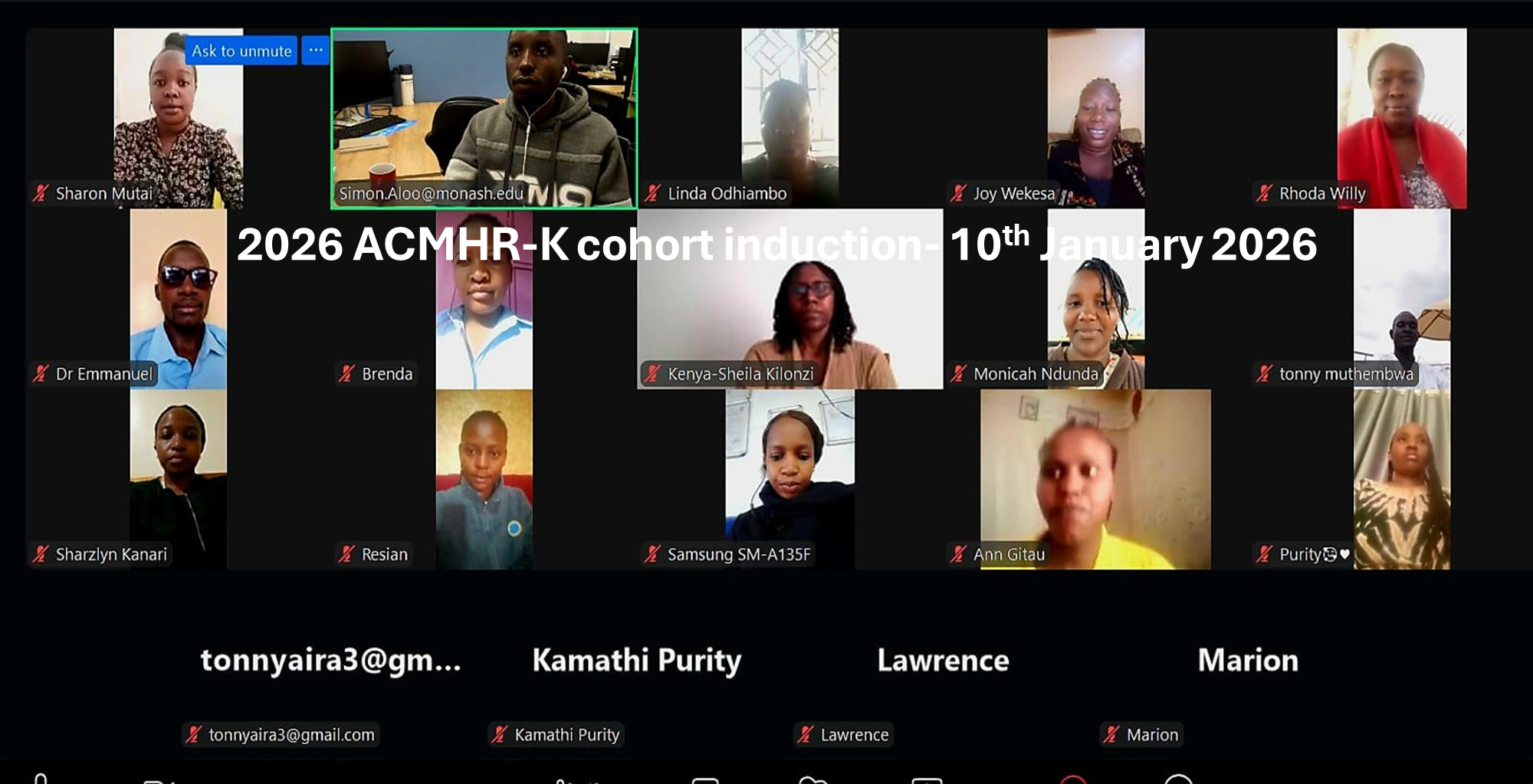 We conducted an introduction session for our 2026 ACMHR-K ambassador cohort