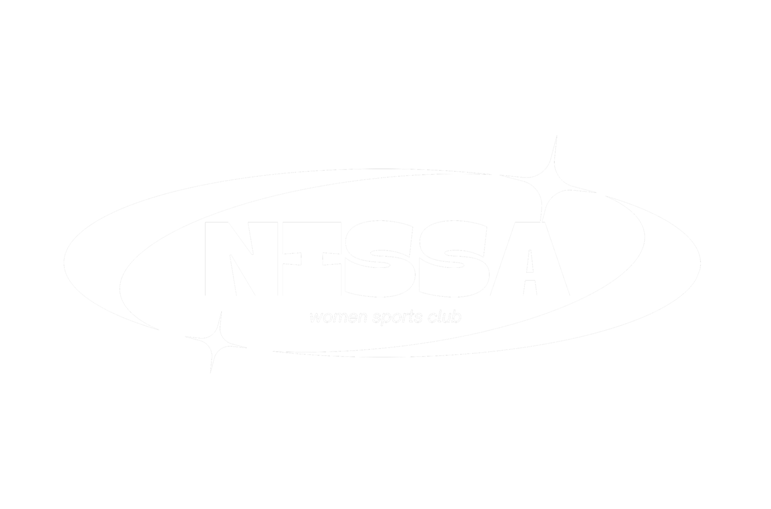 Black and white logo for NASA women sports club featuring the NASA insignia with the words "women sports club" underneath.