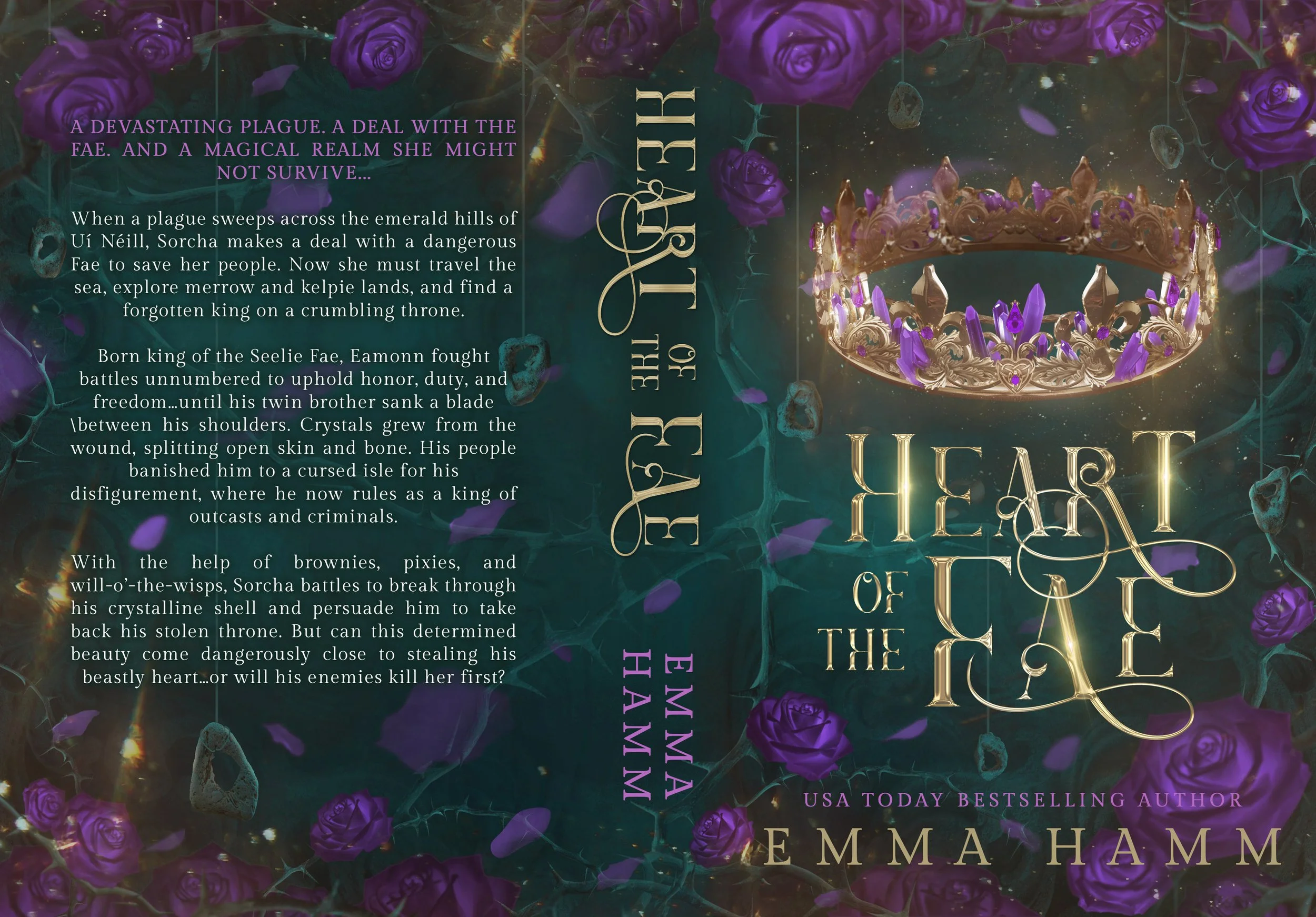 Book cover for "Heart of the Fae" by Emma Hamm. 