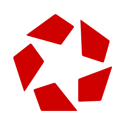 The loopnet logo. Red geometric shapes arranged in a circular pattern on a black background.