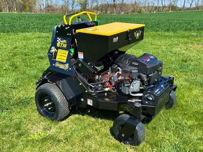 Yellow and black GT30 Aerator machine used by Rovak Turf for professional core aeration services.