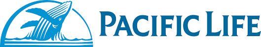 Pacific Life logo featuring a stylized whale and ocean waves