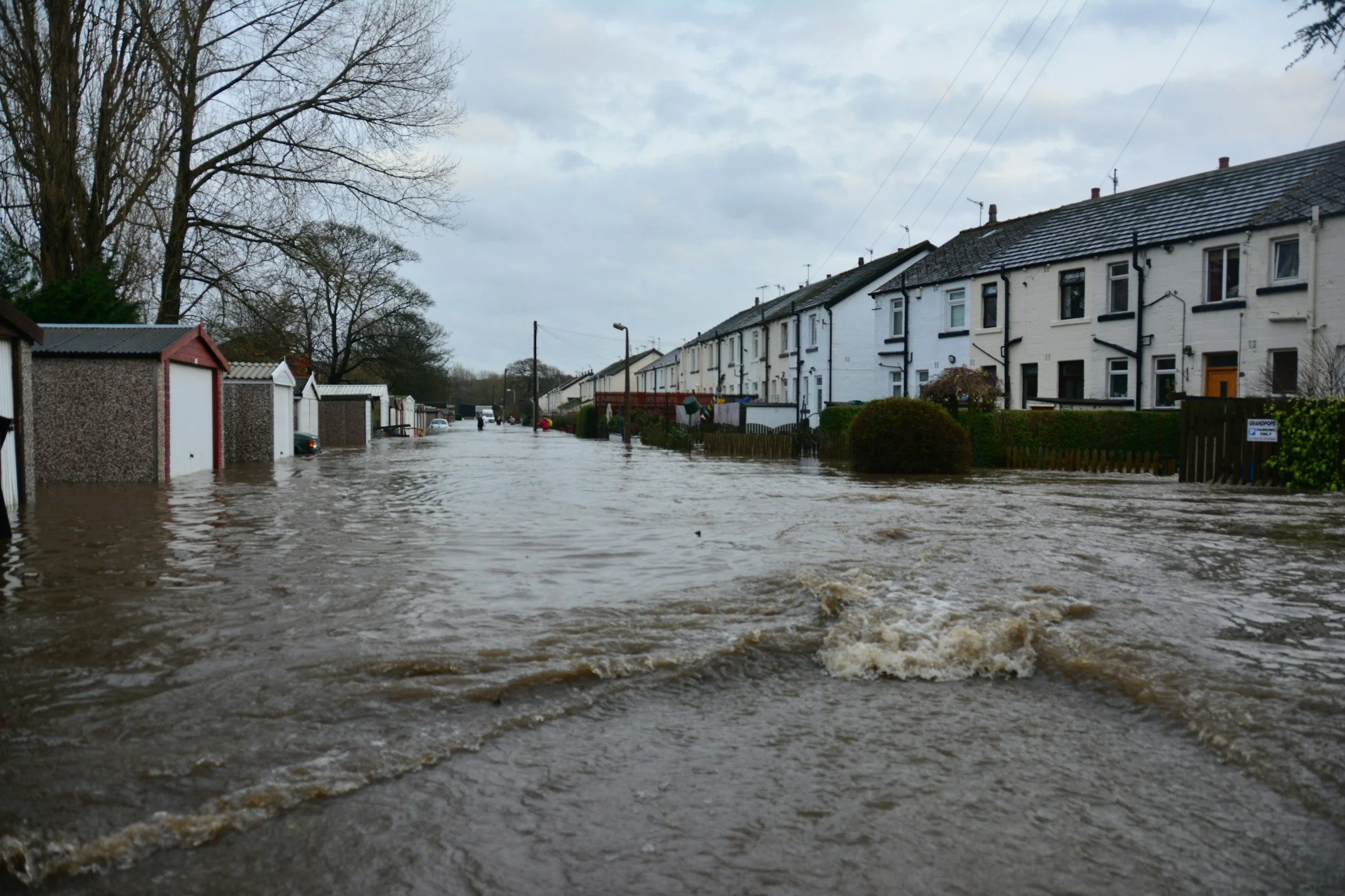 flooded buildings