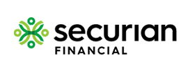 Secure logo with a green circular symbol and black text that says 'securian FINANCIAL'