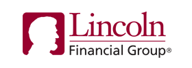 Lincoln Financial Group logo with a stylized profile of Abraham Lincoln's face in maroon