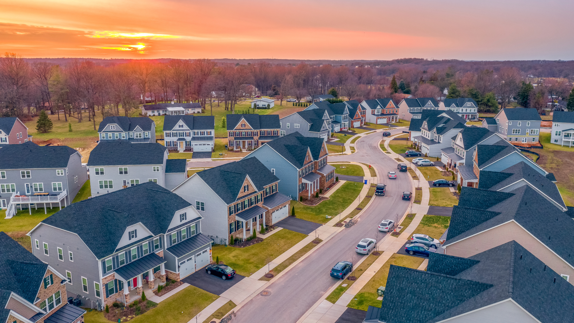 Home Community at Sunset in Maryland