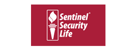 Sentinel Security Life logo on a maroon background