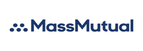 MassMutual logo with blue text and icon on a white background.