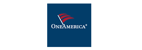 OneAmerica logo with a stylized American flag swoosh
