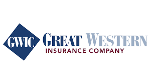 Great Western Insurance Company logo with blue and gray text and geometric design