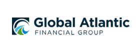 Logo of Global Atlantic Financial Group, featuring a stylized blue wave and green arc.