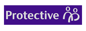 Purple rectangle with the word 'Protective' and a simple icon of two people above it.