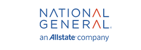 Logo of National General Insurance, an Allstate company, featuring blue and red text.
