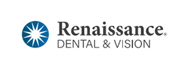 Renaissance Dental & Vision logo with a blue compass rose symbol.