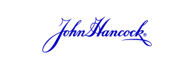 John Hancock signature logo in blue cursive with a star below