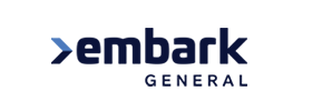 Embark General logo in dark blue text