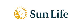 Sun Life logo with a stylized sun icon and blue text.