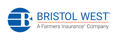 Bristol West Farmers Insurance logo with blue circular emblem and company name