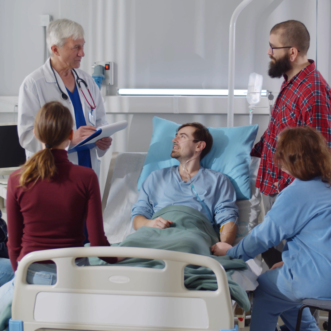 man in hospital