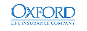 Oxford Life Insurance Company logo with blue text on a white background.