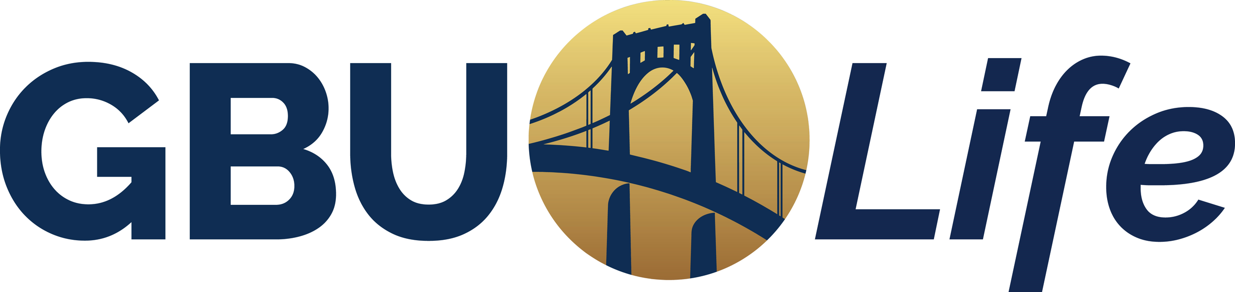 Logo for GBCU Life featuring a stylized bridge in a circle.