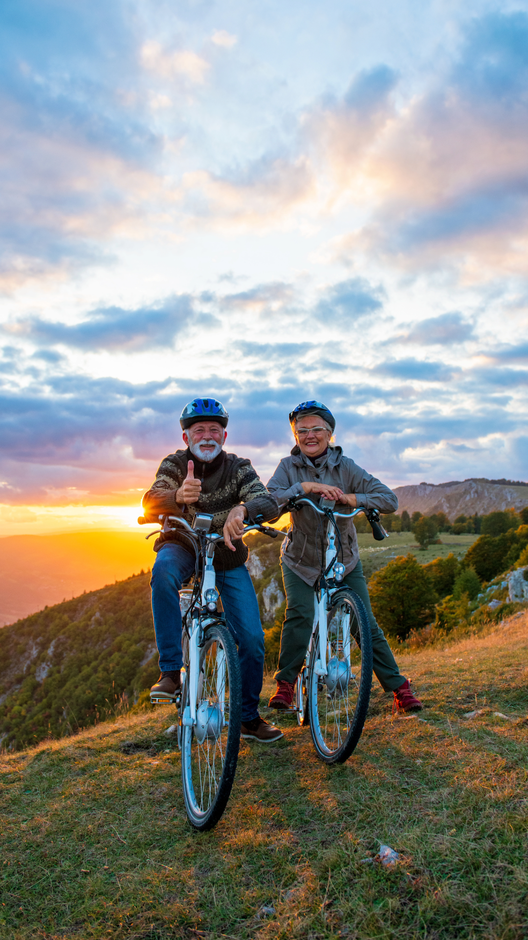 Retired Couple Biking