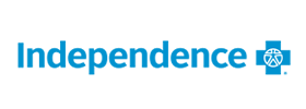 The Independence Blue Cross logo with a blue and black color scheme and a stylized blue wheel icon.