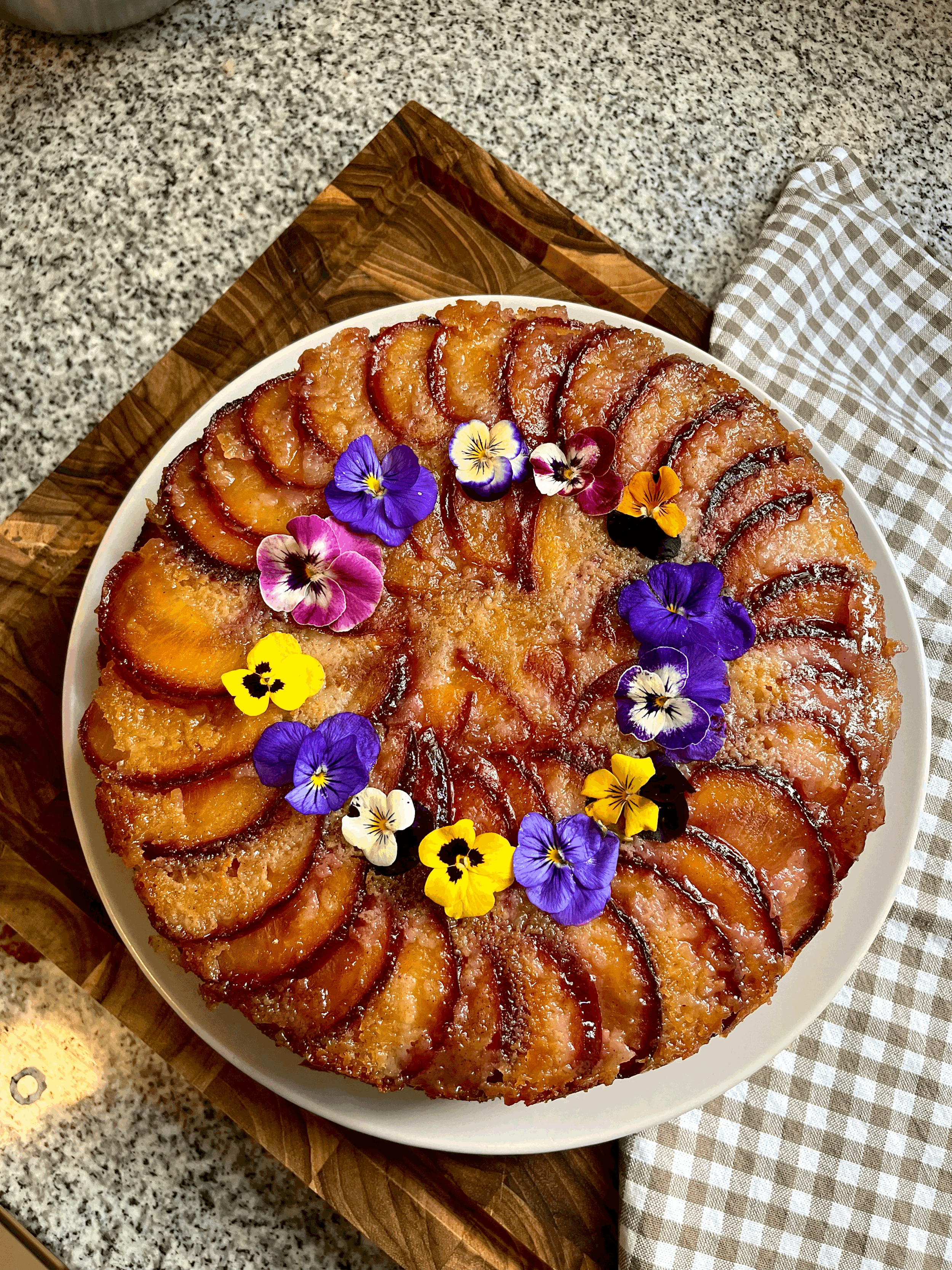 Upside down plum cake