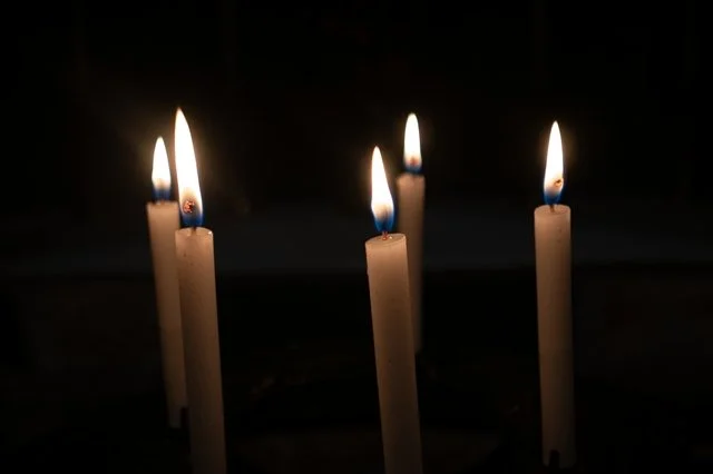 Candles burning brightly
