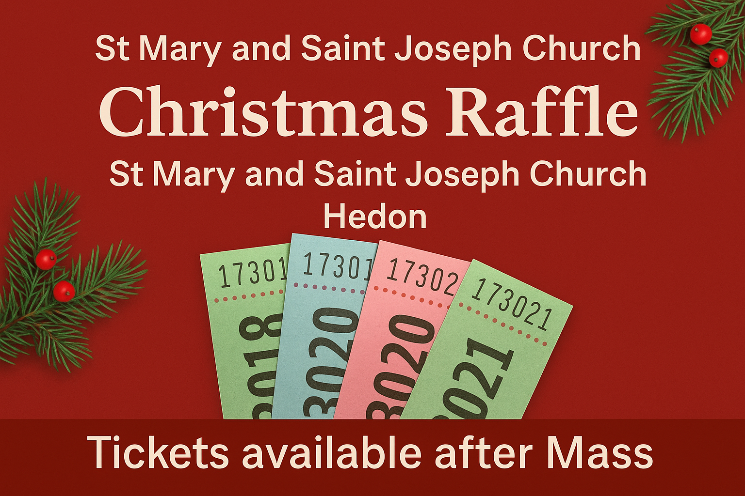Raffle at Ss Mary &amp; Joseph - Hedon
