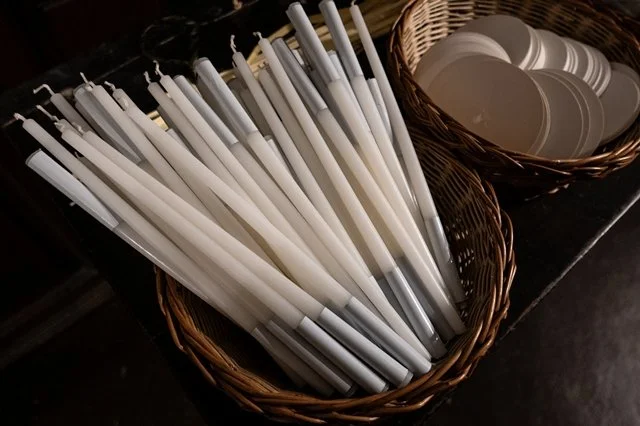 Candles awaiting distribution