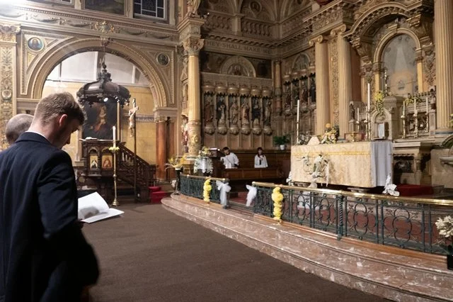 The church lights are on