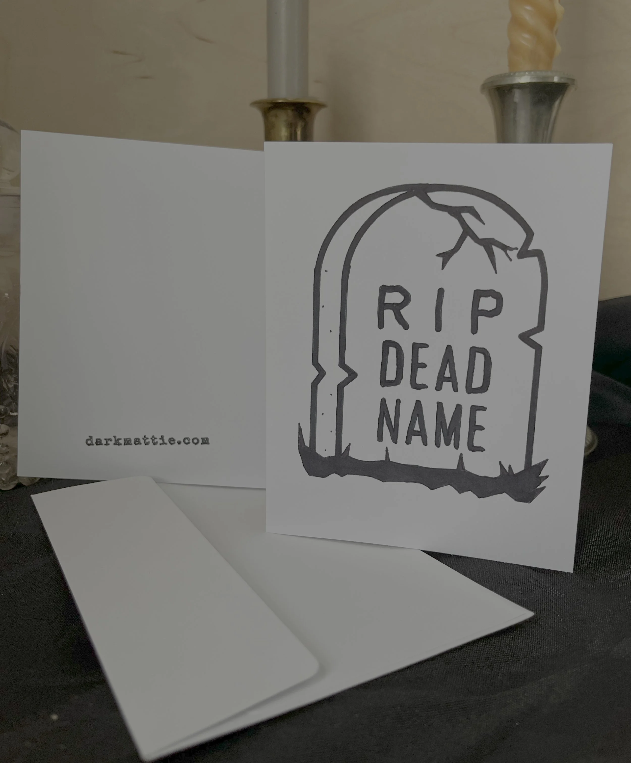 DEAD NAME. Greeting card