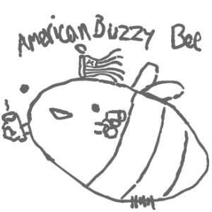 American Buzzy Bee - 4" Sticker