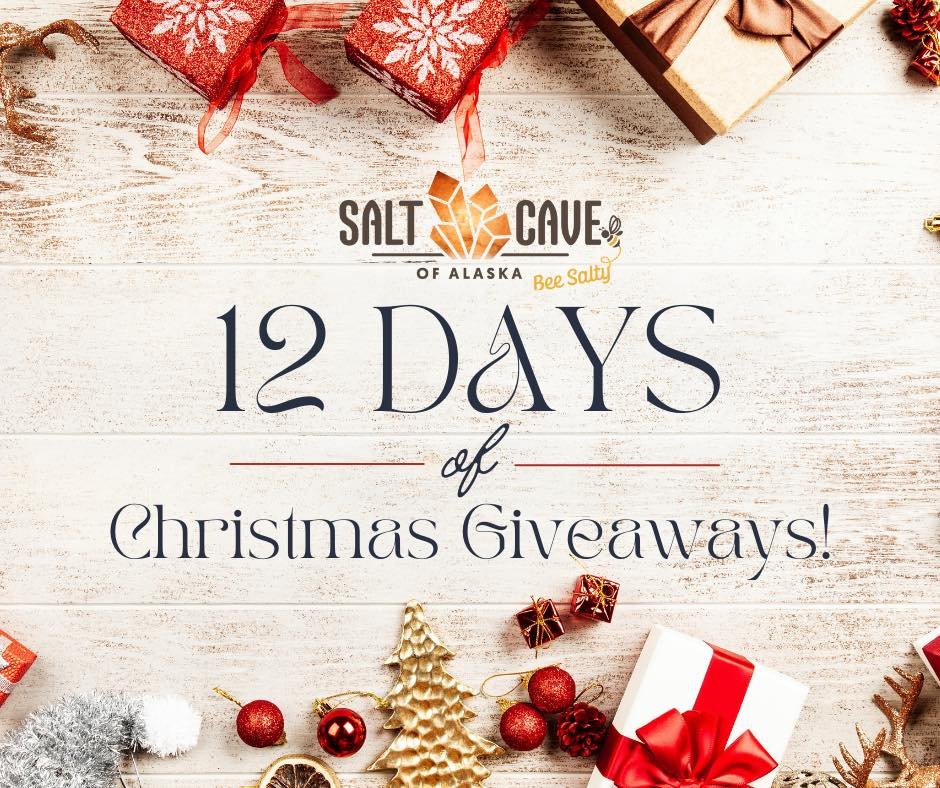 🎄✨ ANNOUNCEMENT! ✨🎄
We&rsquo;re kicking off something BIG&hellip;
Starting TOMORROW, The Salt Cave of Alaska is launching our

🌟 12 DAYS OF CHRISTMAS GIVEAWAYS 🌟
🎁 12 days
🎁 12 winners
🎁 Daily chances to win salt cave sessions, retail goodies,