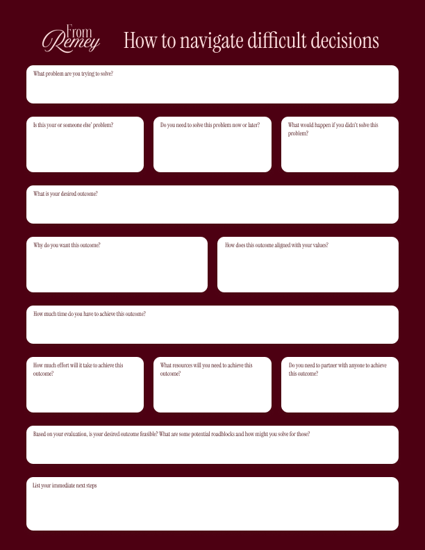 [FREE] Guide to navigating difficult decisions - Red