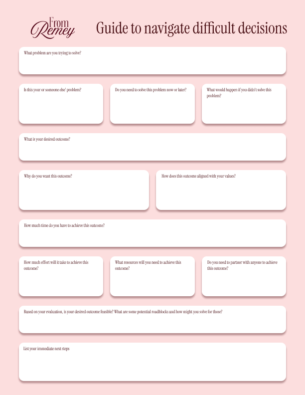 [FREE] Guide to navigating difficult decisions - Pink