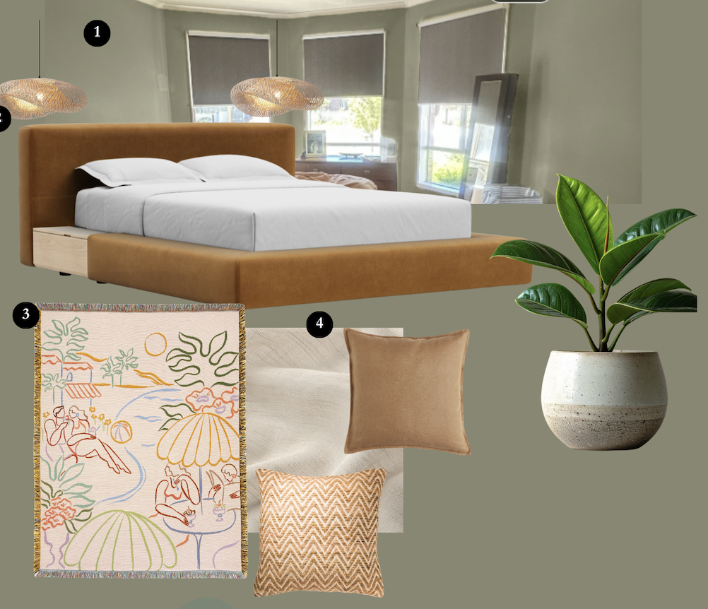Wall colour with Caroline's furniture and decor items, old and new