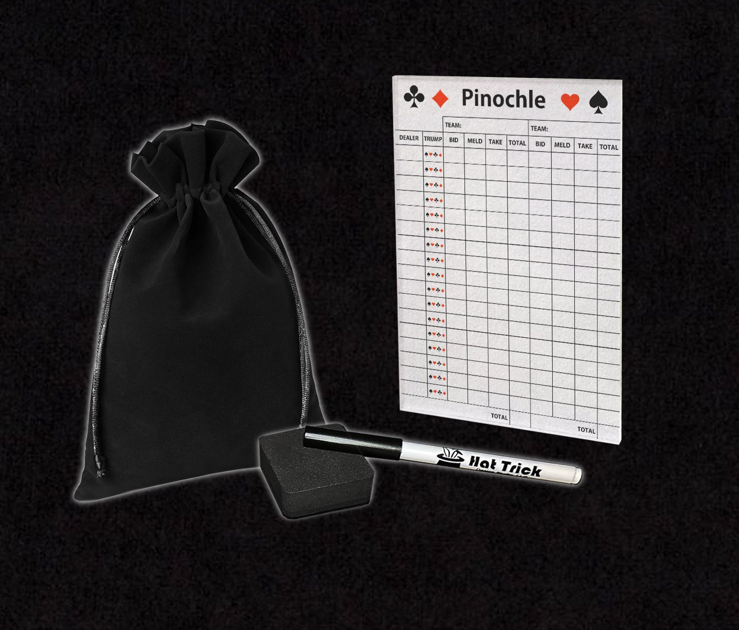 Premium Acrylic Pinochle Score Sheet Upgrade, Reusable, Wet Erase and Dry Erase